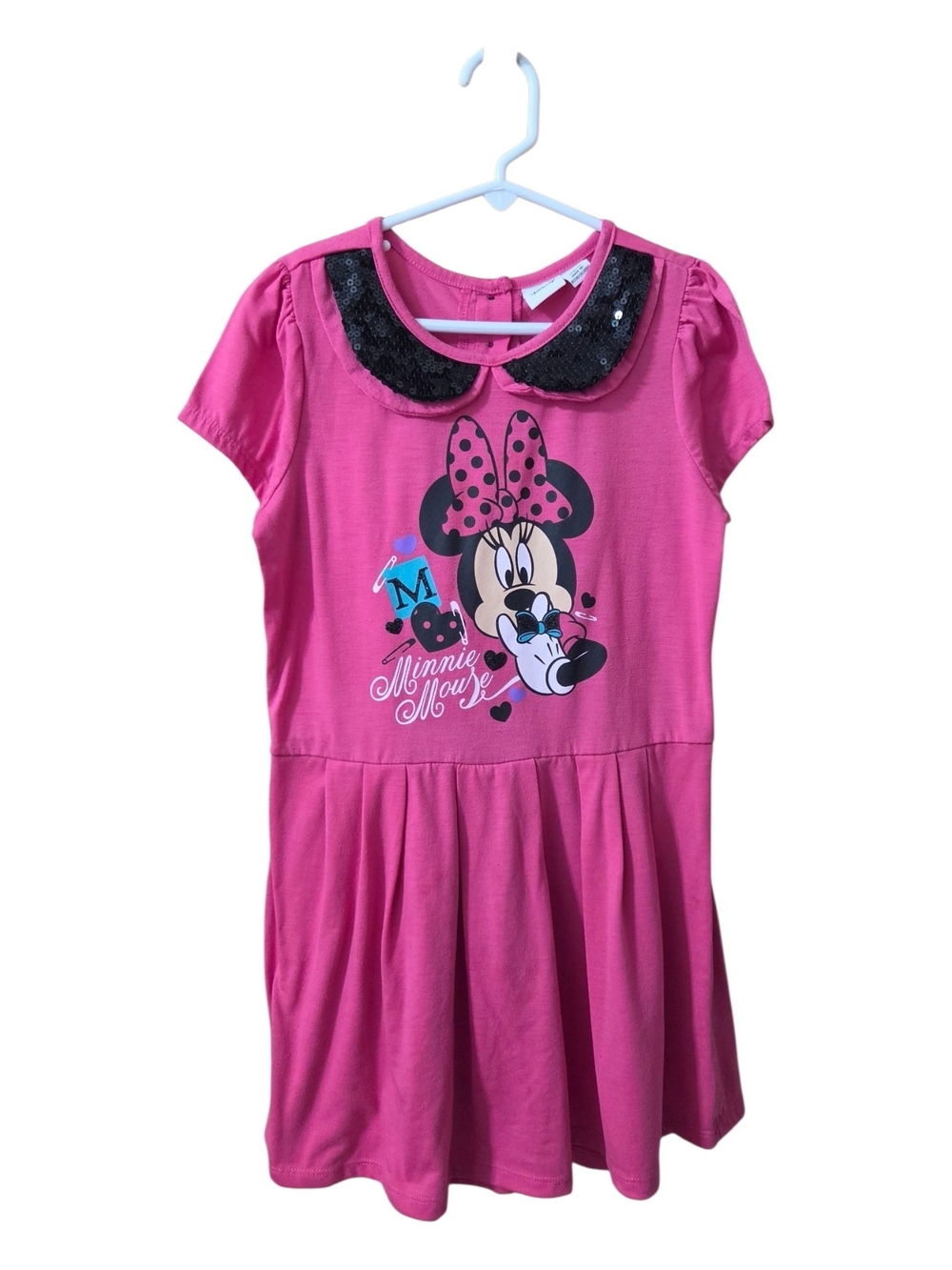 Disney Pink Minnie Mouse Sequin Collar Dress